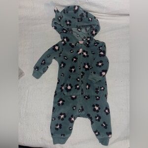 Carter's Hooded Floral Fleece Zip Up Sleeper